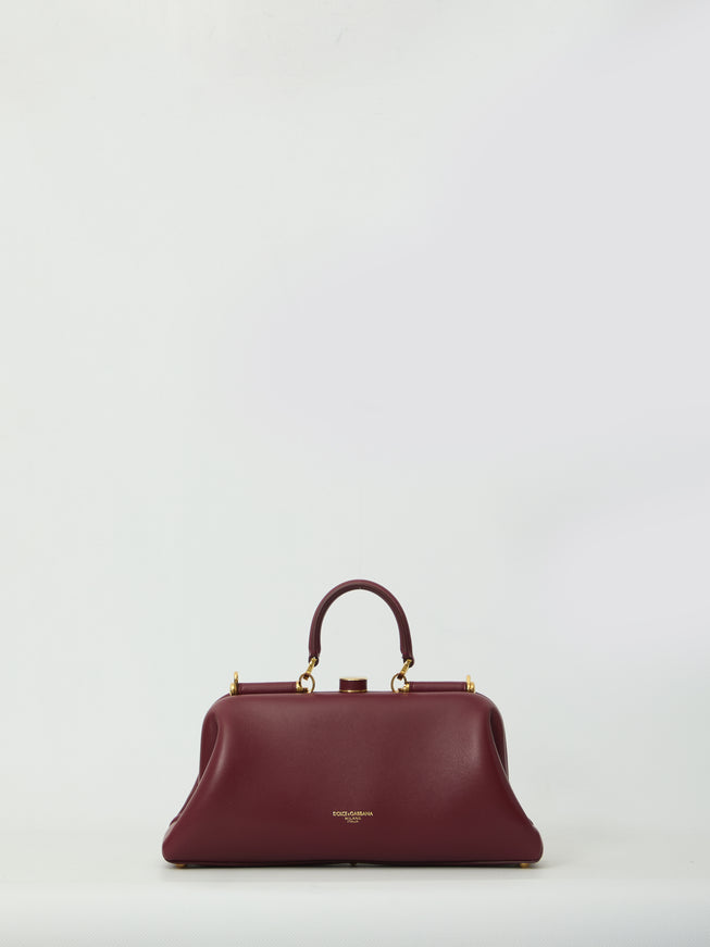 Dolce & Gabbana Burgundy Lambskin Shoulder Bag QT Bordeaux