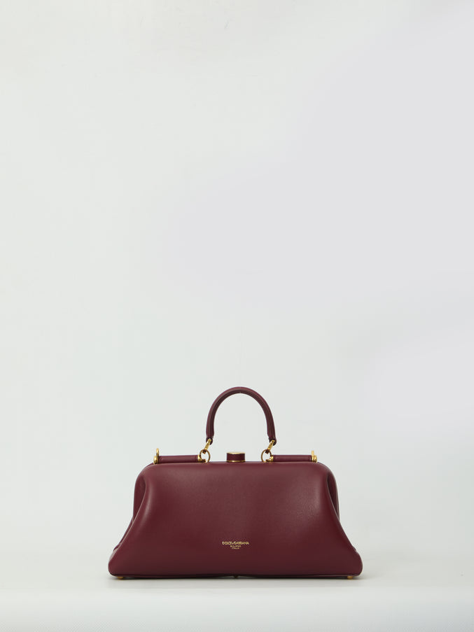 Dolce & Gabbana Burgundy Lambskin Shoulder Bag QT Bordeaux