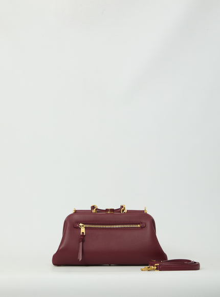 Dolce & Gabbana Burgundy Lambskin Shoulder Bag