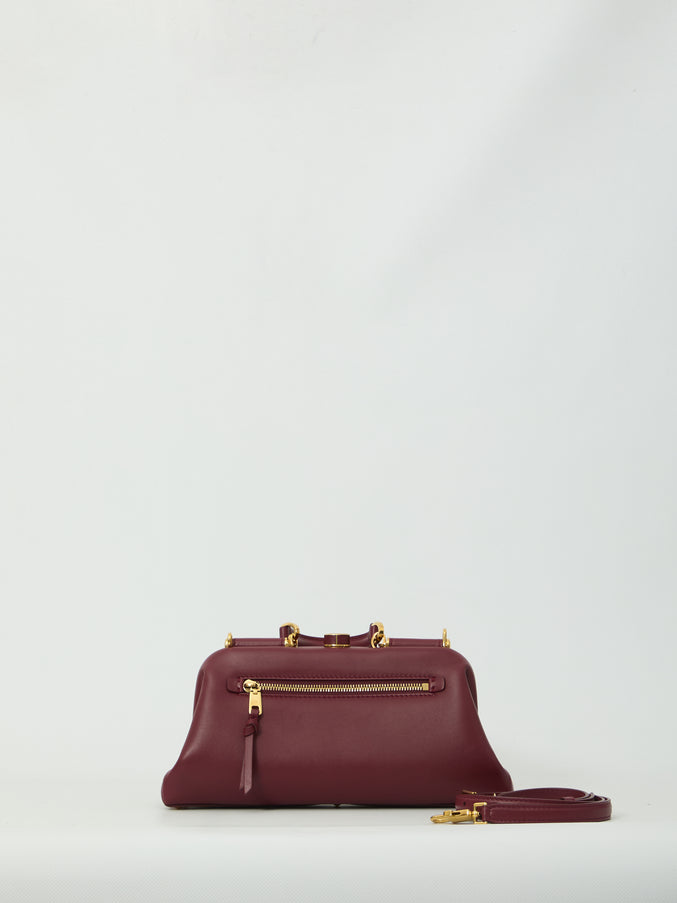Dolce & Gabbana Burgundy Lambskin Shoulder Bag