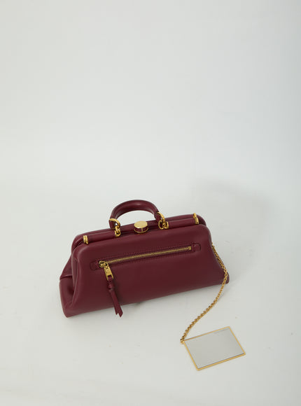 Dolce & Gabbana Burgundy Lambskin Shoulder Bag