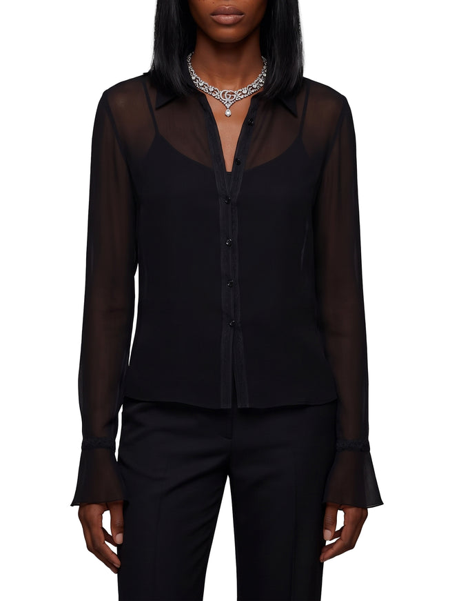 Gucci Light Silk Georgette Shirt Black