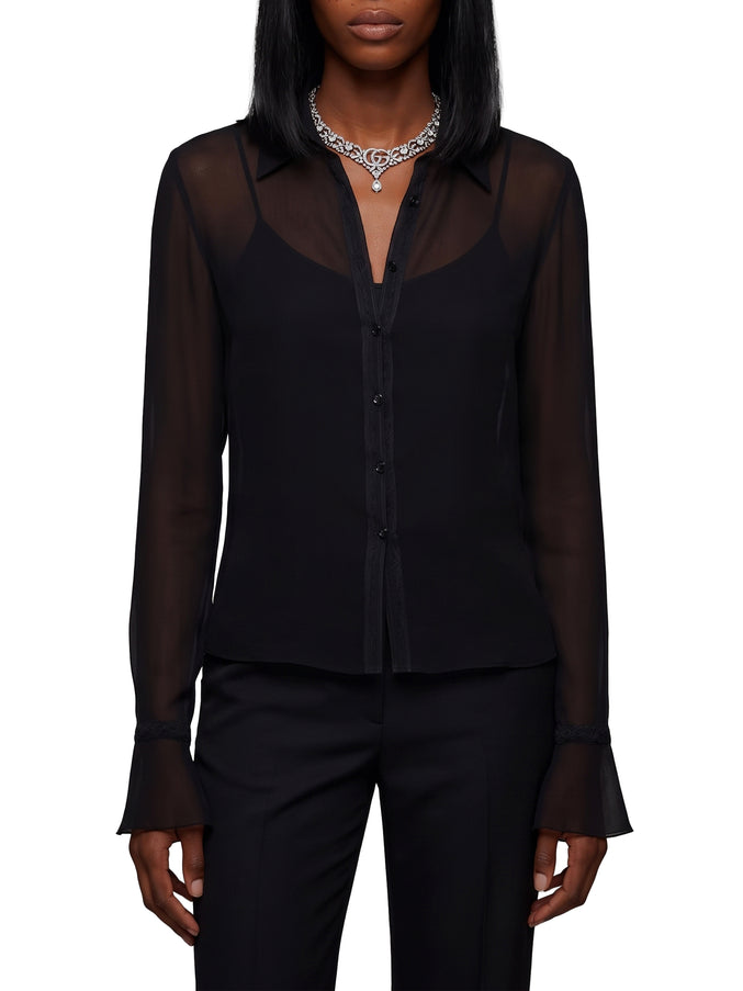Gucci Light Silk Georgette Shirt Black