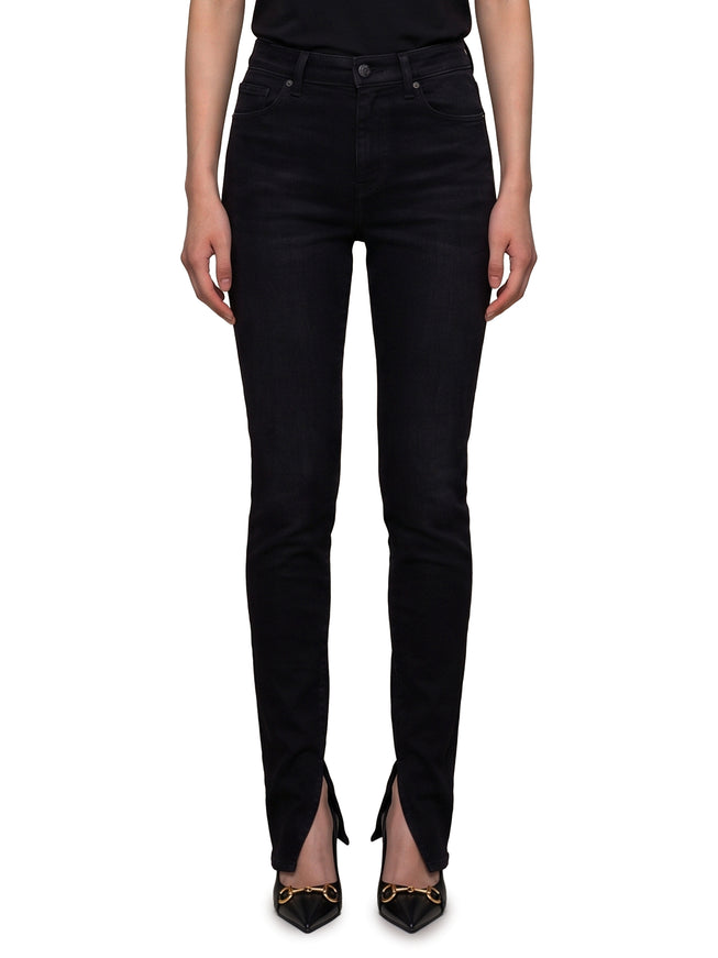 Gucci Skinny Denim Trousers In Cotton With A Délavé Effect Black