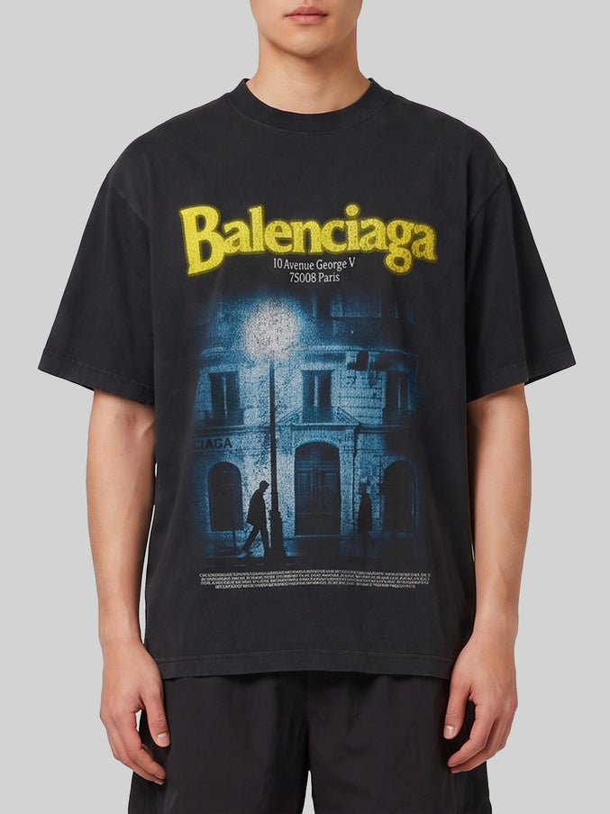 Balenciaga Medium Fit The Address T-shirt Black