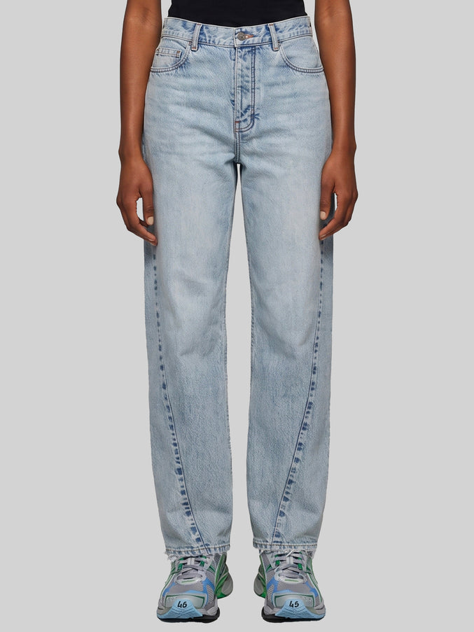Balenciaga Light Blue Faded Jeans With Twisted Seams Blue
