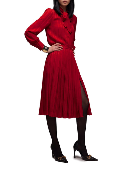 Gucci Interlocking G Chain Silk Jacquard Midi Skirt