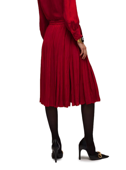 Gucci Interlocking G Chain Silk Jacquard Midi Skirt