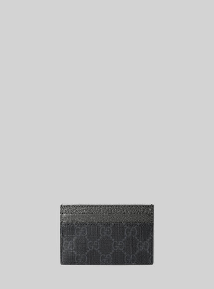 Gucci Gg Card Holder With Grey Trims