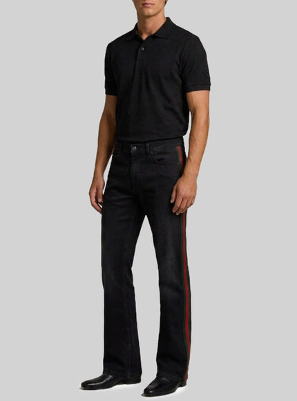 Gucci Cotton Denim Trousers With Web