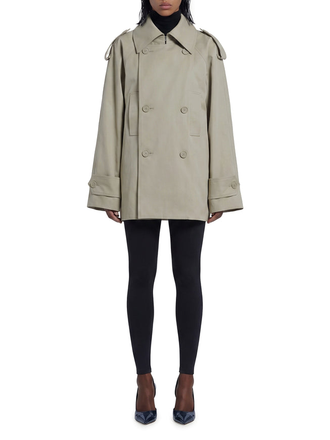 Balenciaga Light Beige Double-breasted Trench Coat Beige