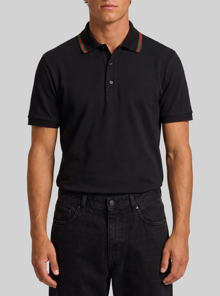 Gucci Cotton Piqué Jersey Polo Shirt Black