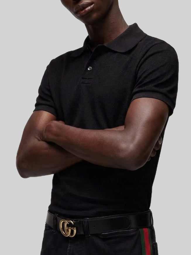 Gucci Gg Jacquard Technical Jersey Polo Shirt