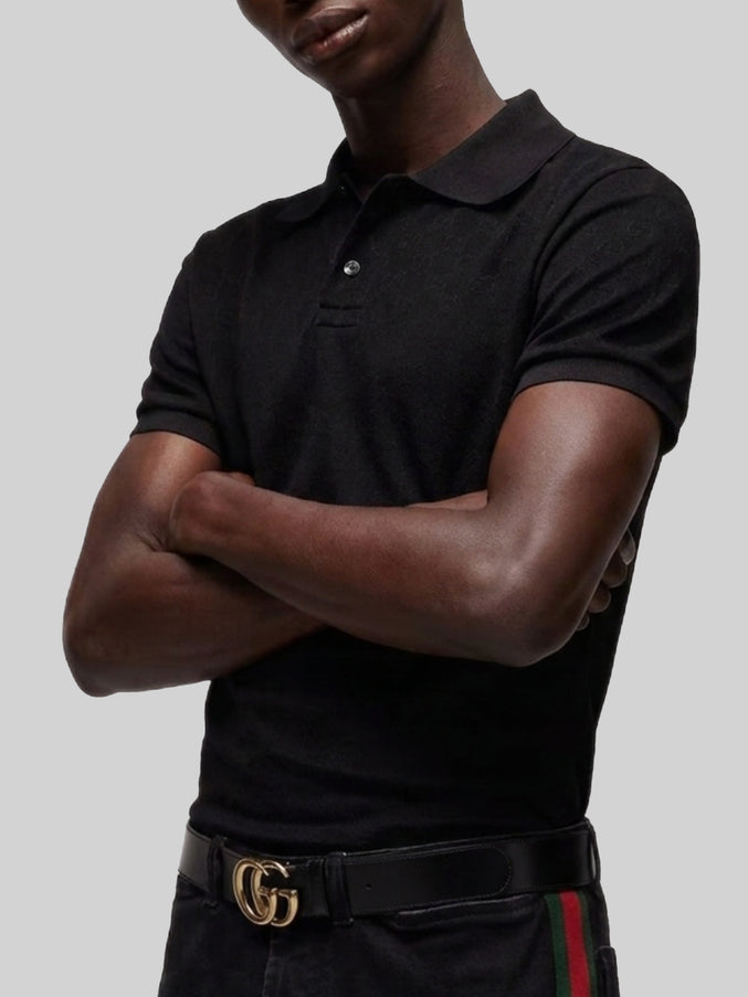 Gucci Gg Jacquard Technical Jersey Polo Shirt