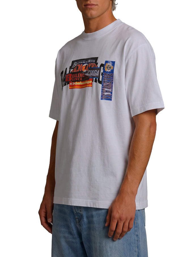 Balenciaga Medium Fit Bumper Stickers T-shirt
