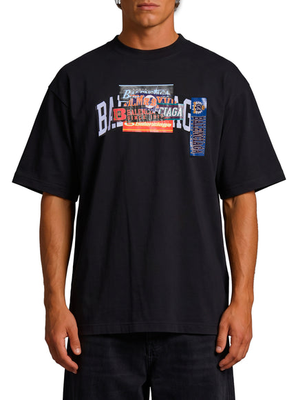 Balenciaga Medium Fit Bumper Stickers T-shirt Black