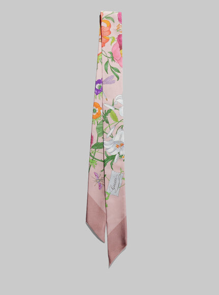 Gucci Printed Silk Twill Ribbon QT Pink