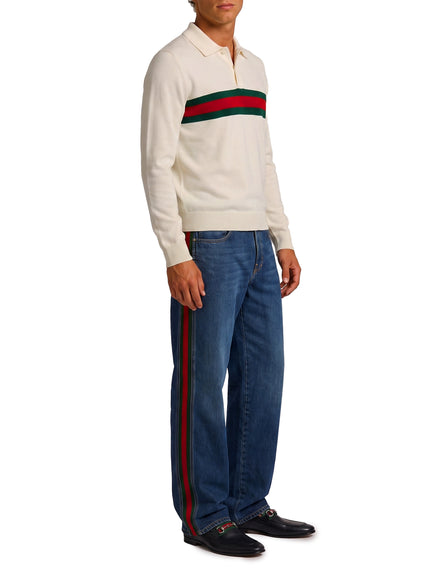 Gucci Long-sleeved Polo Shirt With Web
