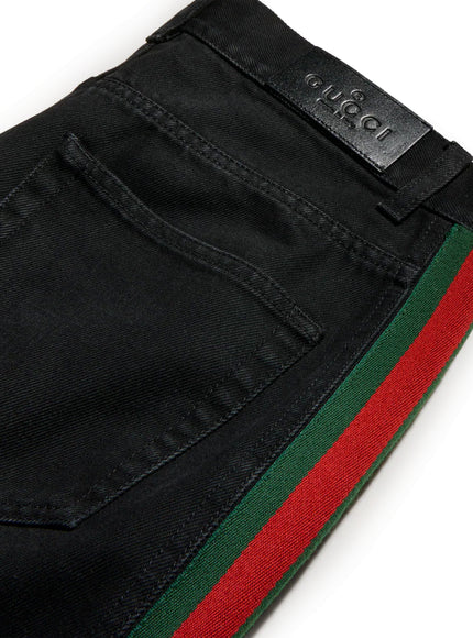 Gucci Cotton Denim Trousers With Web Insert