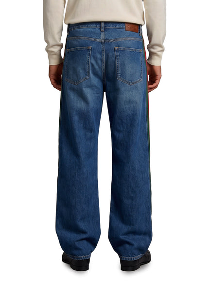 Gucci Cotton Denim Trousers With Web Insert