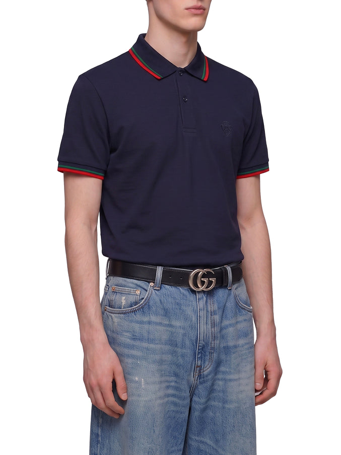 Gucci Embroidered Cotton Piqué Polo Shirt