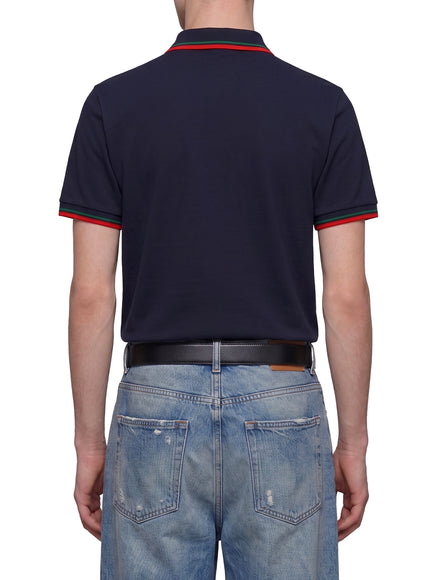 Gucci Embroidered Cotton Piqué Polo Shirt