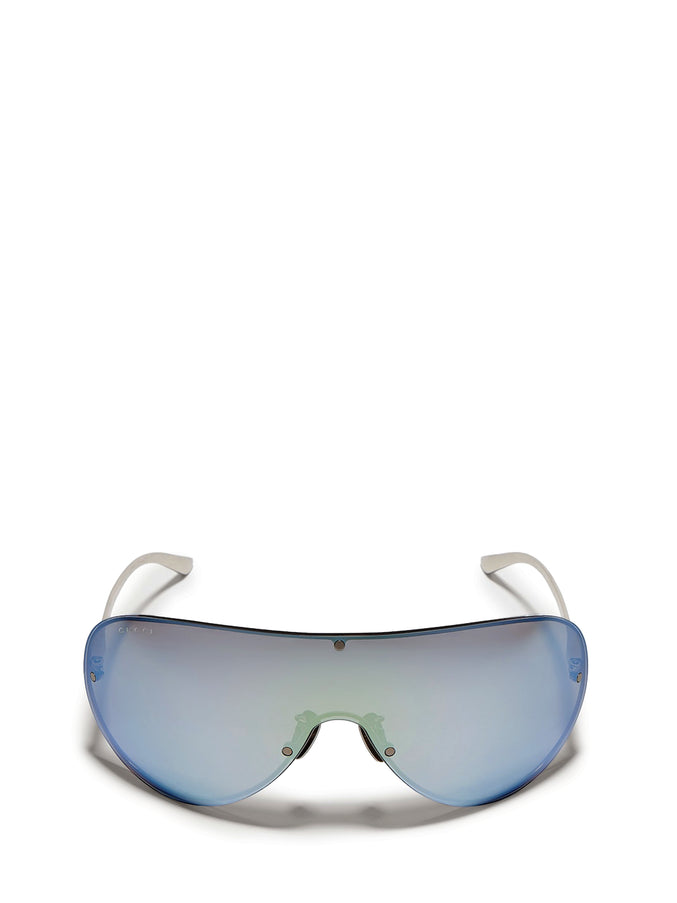 Gucci Mask Frame Sunglasses In Silver