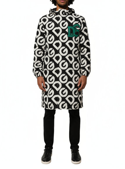 Dolce & Gabbana DG Logo Print Hooded Long Jacket