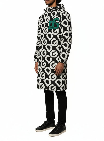 Dolce & Gabbana DG Logo Print Hooded Long Jacket
