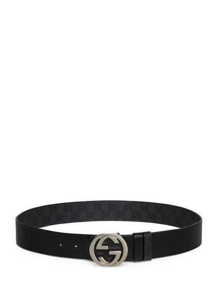 Gucci Reversible Belt With Interlocking Gg Buckle Black