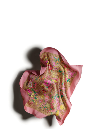 Gucci Gg Print Silk Twill Square Scarf