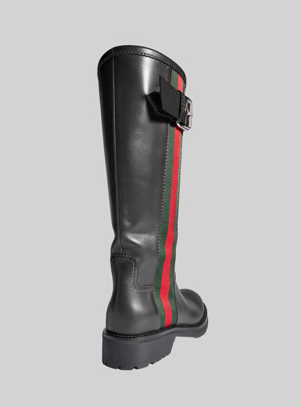 Gucci Biker Boots With Web