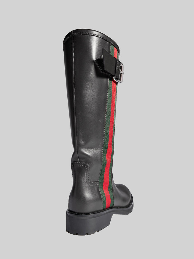 Gucci Biker Boots With Web