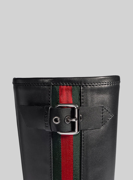 Gucci Biker Boots With Web