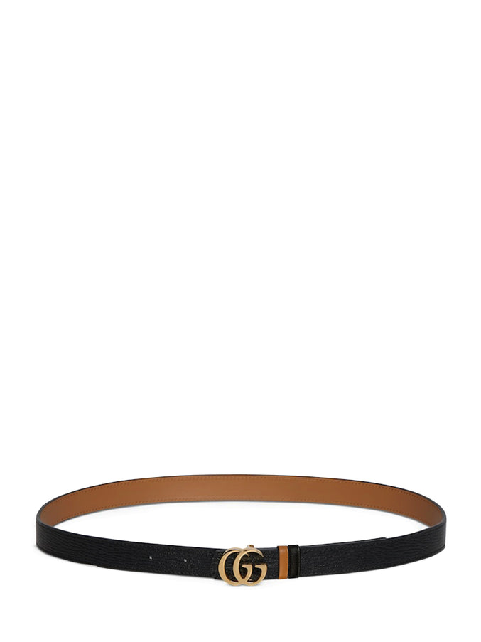 Gucci Reversible Gg Marmont Thin Belt Black