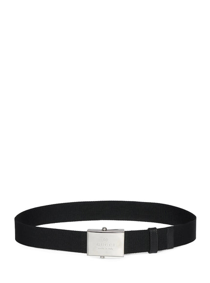 Gucci Black Belt With Rectangular Buckle Black