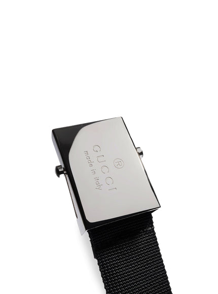 Gucci Black Belt With Rectangular Buckle