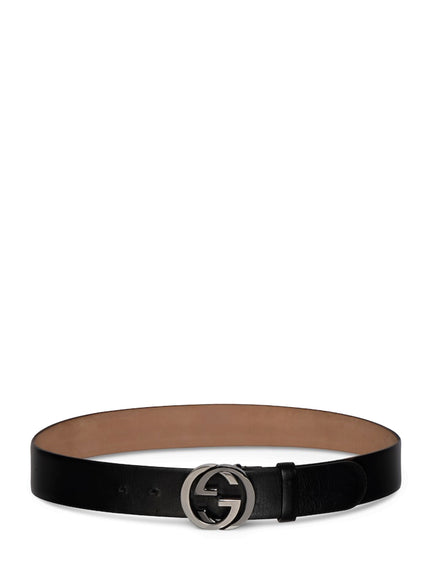 Gucci Wide Belt With Interlocking G Buckle Black