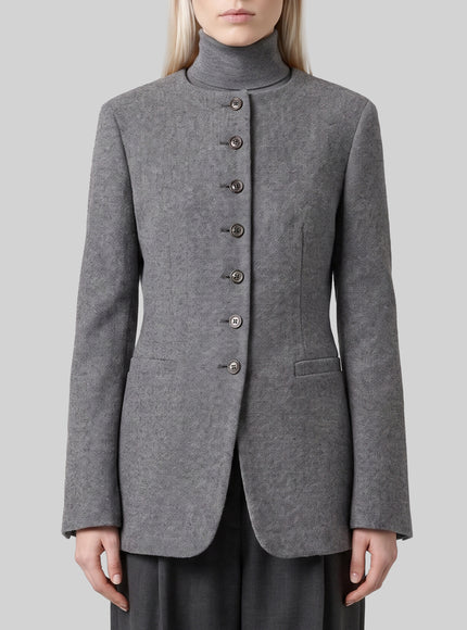 Max Mara Dark Grey Crew Neck Falla Jacket Grey