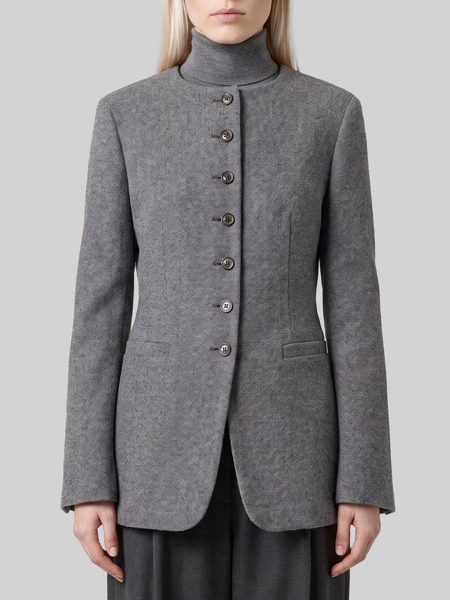 Max Mara Dark Grey Crew Neck Falla Jacket Grey