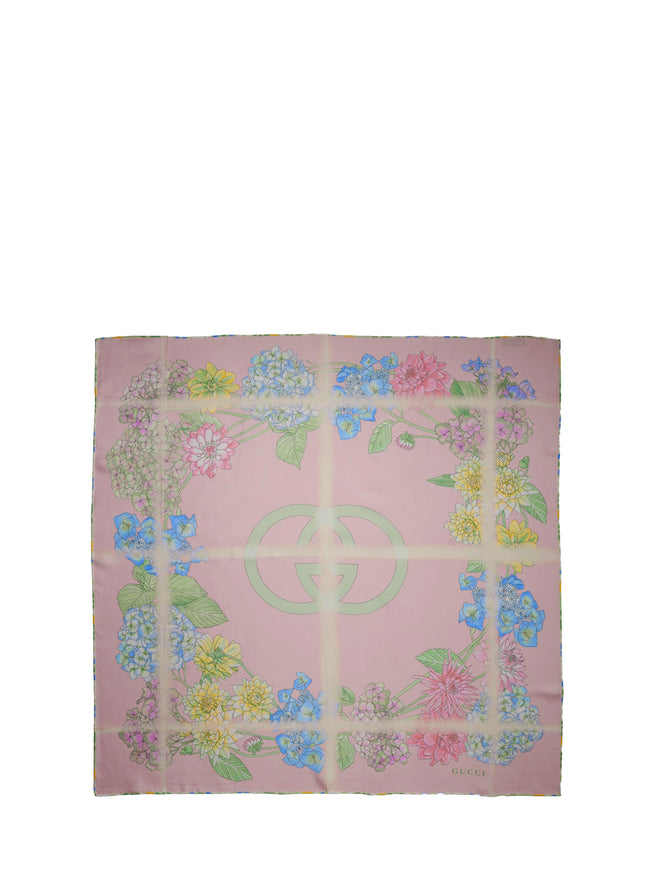 Gucci Printed Silk Twill Scarf QT Pink