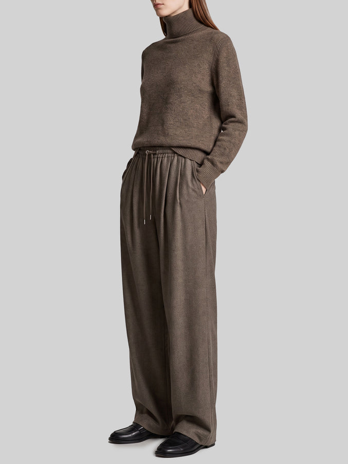 The Frankie Shop Beige Melange Finn Wool Elastic Pants
