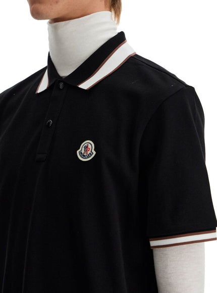 Moncler striped polo shirt with detailed accents