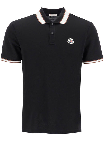 Moncler striped polo shirt with detailed accents