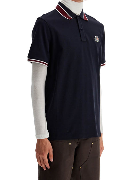 Moncler striped polo shirt with detailed accents