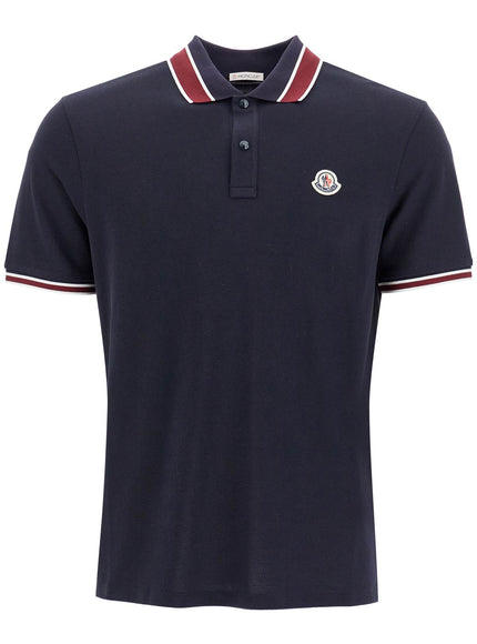 Moncler striped polo shirt with detailed accents