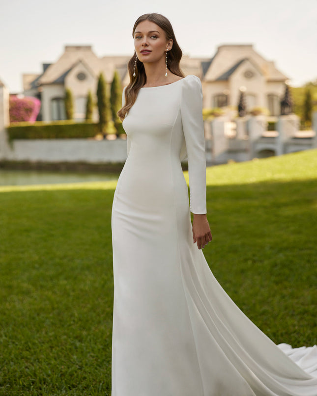 Rosa Clará Edana Long-Sleeve Mermaid Wedding Dress