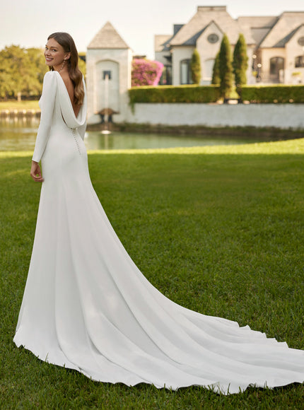 Rosa Clará Edana Long-Sleeve Mermaid Wedding Dress
