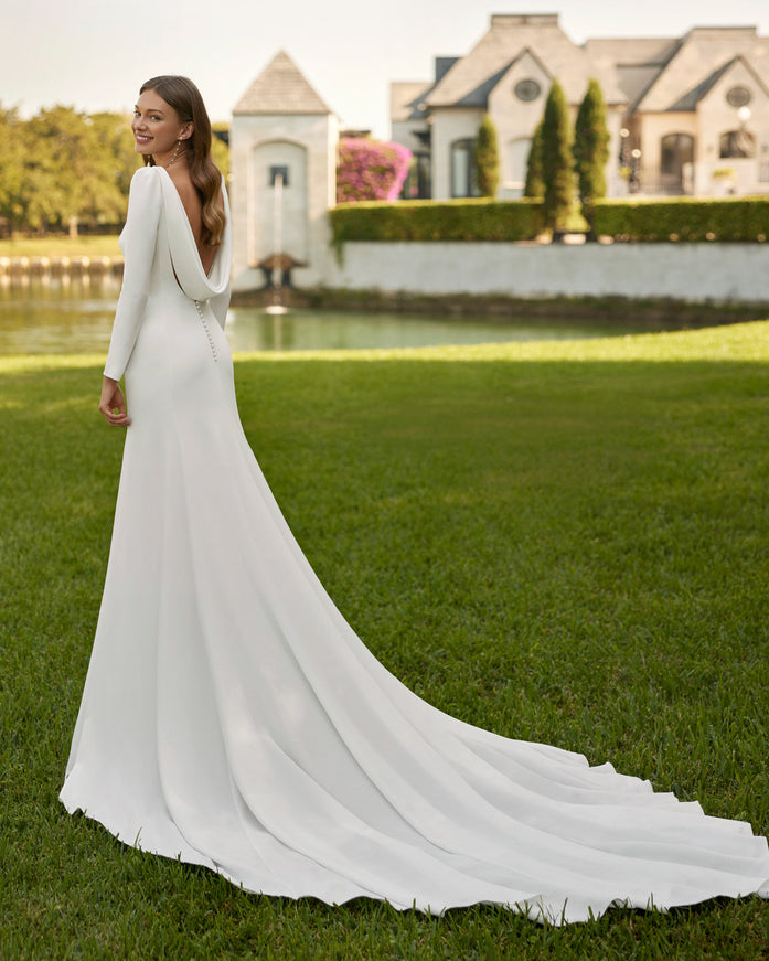 Rosa Clará Edana Long-Sleeve Mermaid Wedding Dress