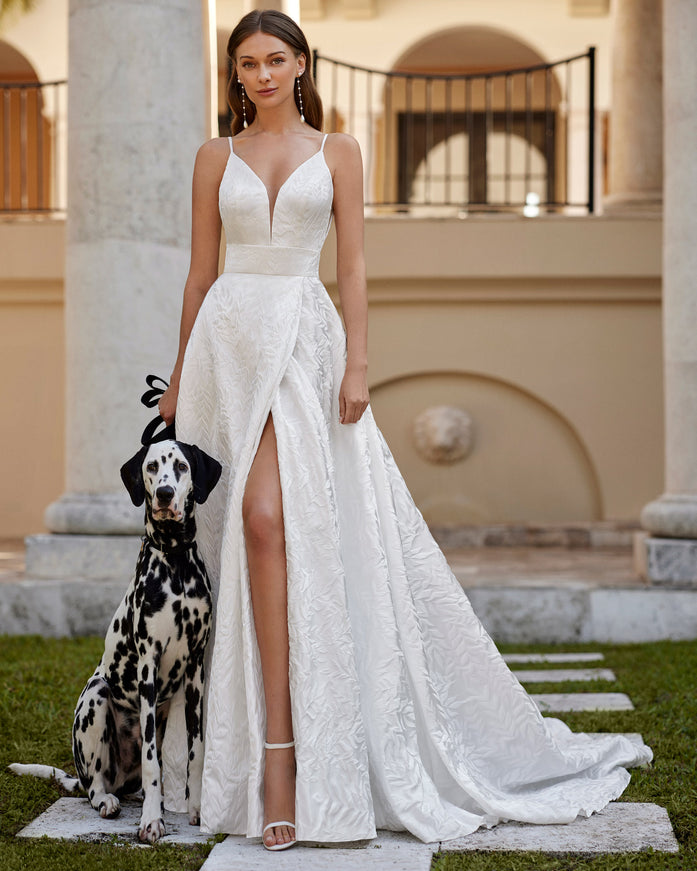 Rosa Clará Evan Brocade Rama Wedding Gown